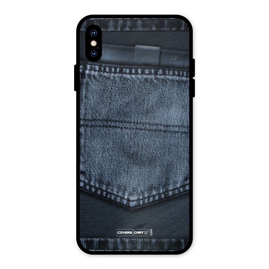 Blue Denim Metal Back Case for iPhone XS Max