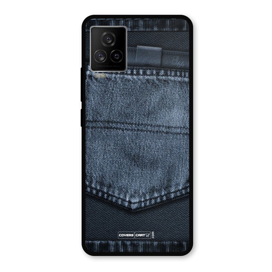 Blue Denim Metal Back Case for iQOO 7 Legend 5G