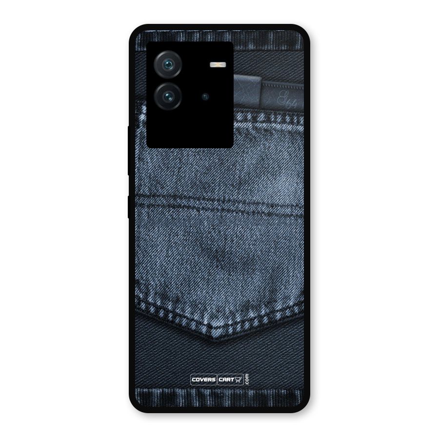 Blue Denim Metal Back Case for iQOO Neo 6 5G