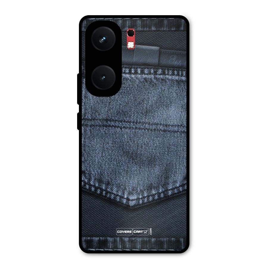 Blue Denim Metal Back Case for iQOO Neo 9 Pro