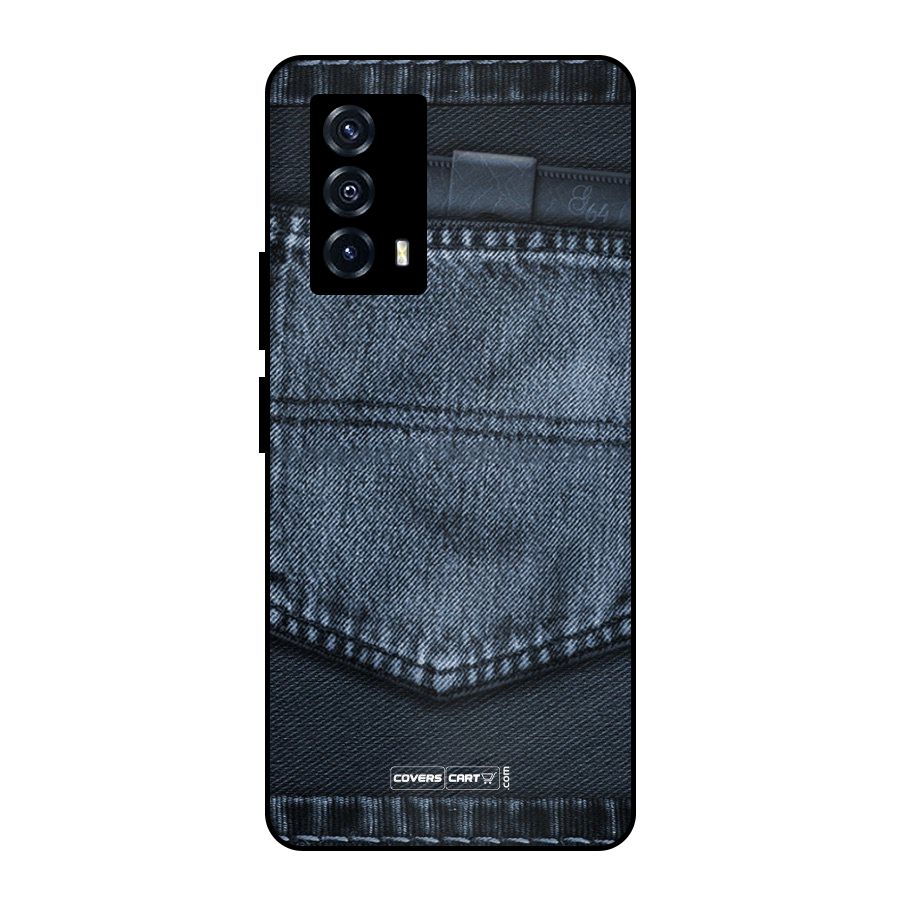 Blue Denim Metal Back Case for iQOO Z5