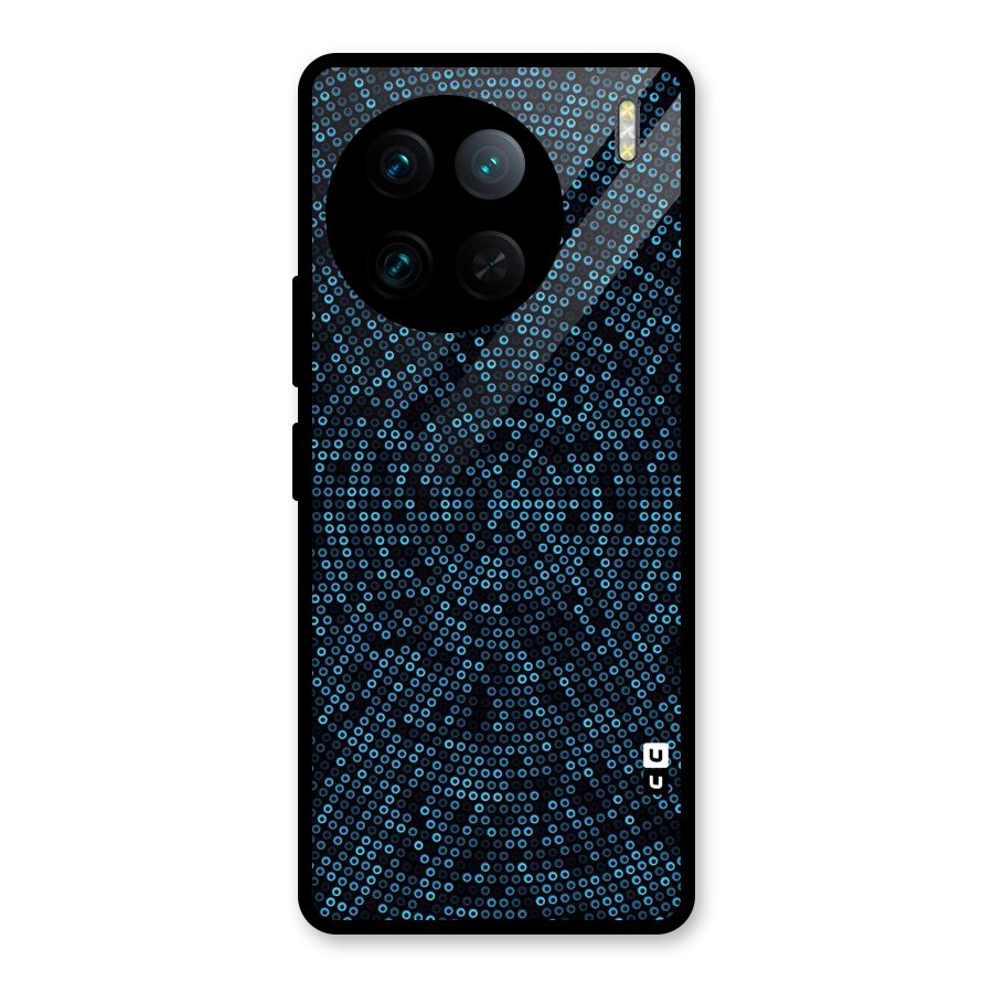Blue Disco Lights Glass Back Case for Vivo X90 Pro