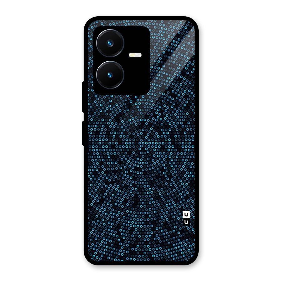 Blue Disco Lights Glass Back Case for Vivo Y22s