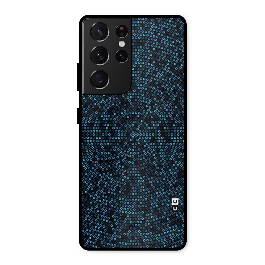 Blue Disco Lights Metal Back Case for Galaxy S21 Ultra 5G
