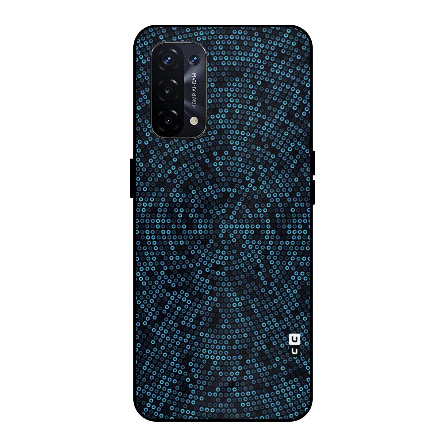 Blue Disco Lights Metal Back Case for Oppo A74 5G
