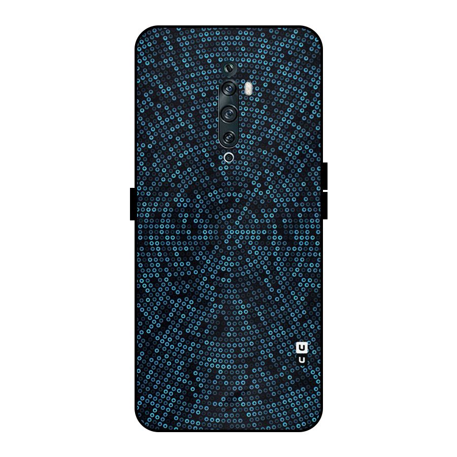 Blue Disco Lights Metal Back Case for Oppo Reno2 F