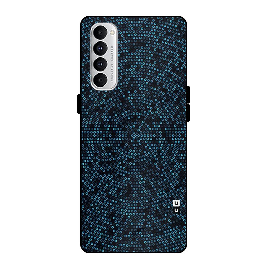 Blue Disco Lights Metal Back Case for Oppo Reno4 Pro