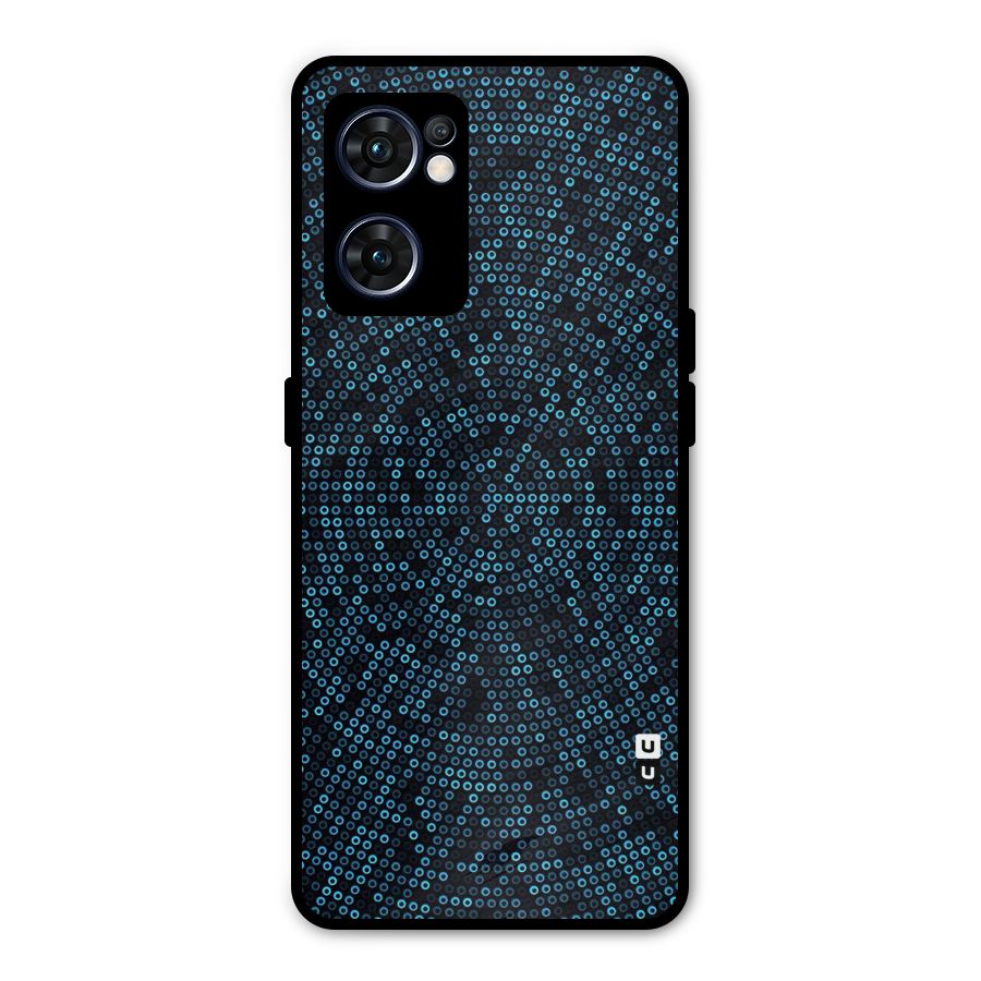 Blue Disco Lights Metal Back Case for Oppo Reno7 5G