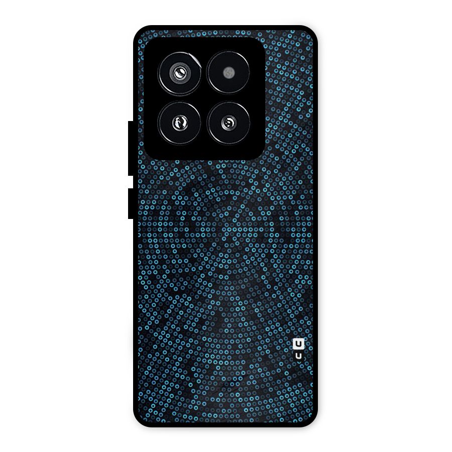 Blue Disco Lights Metal Back Case for Xiaomi 14 Pro