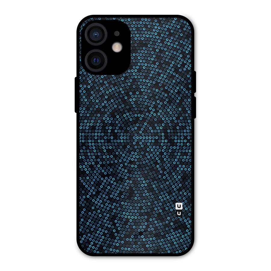 Blue Disco Lights Metal Back Case for iPhone 12 Mini
