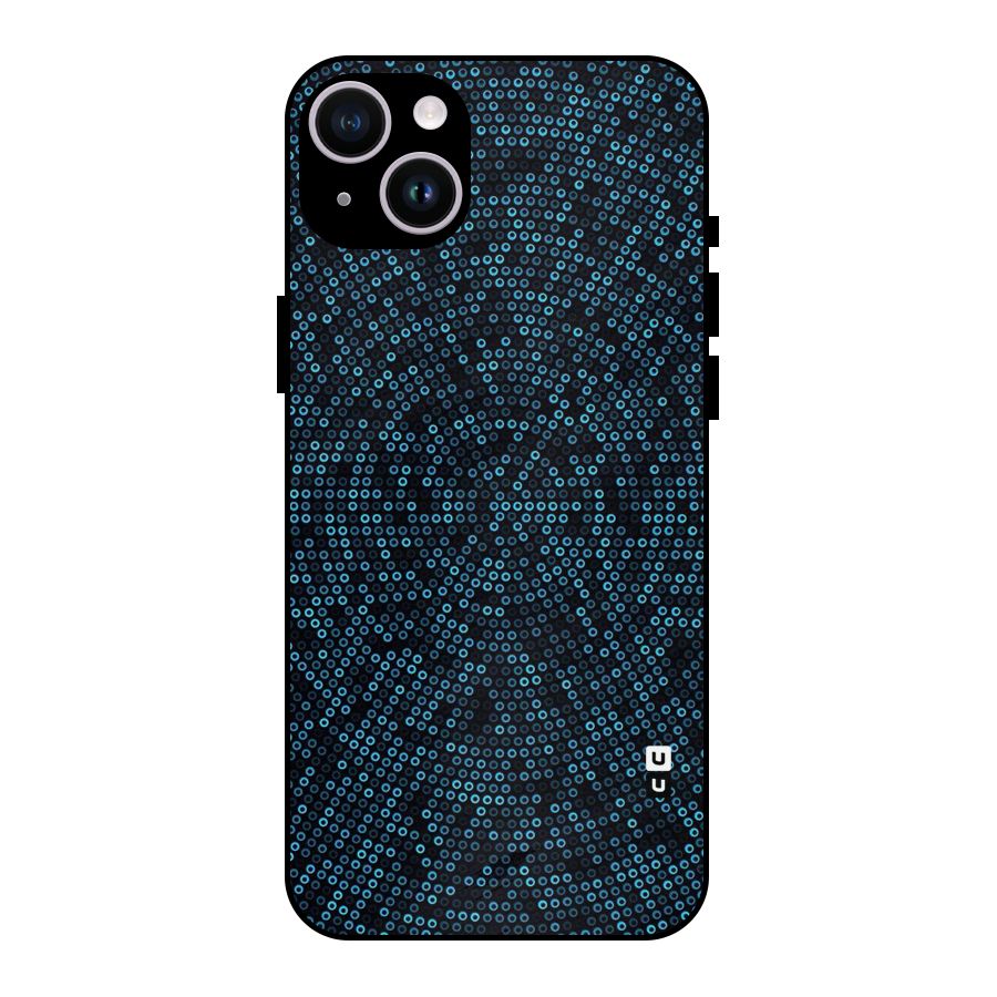 Blue Disco Lights Metal Back Case for iPhone 14 Plus