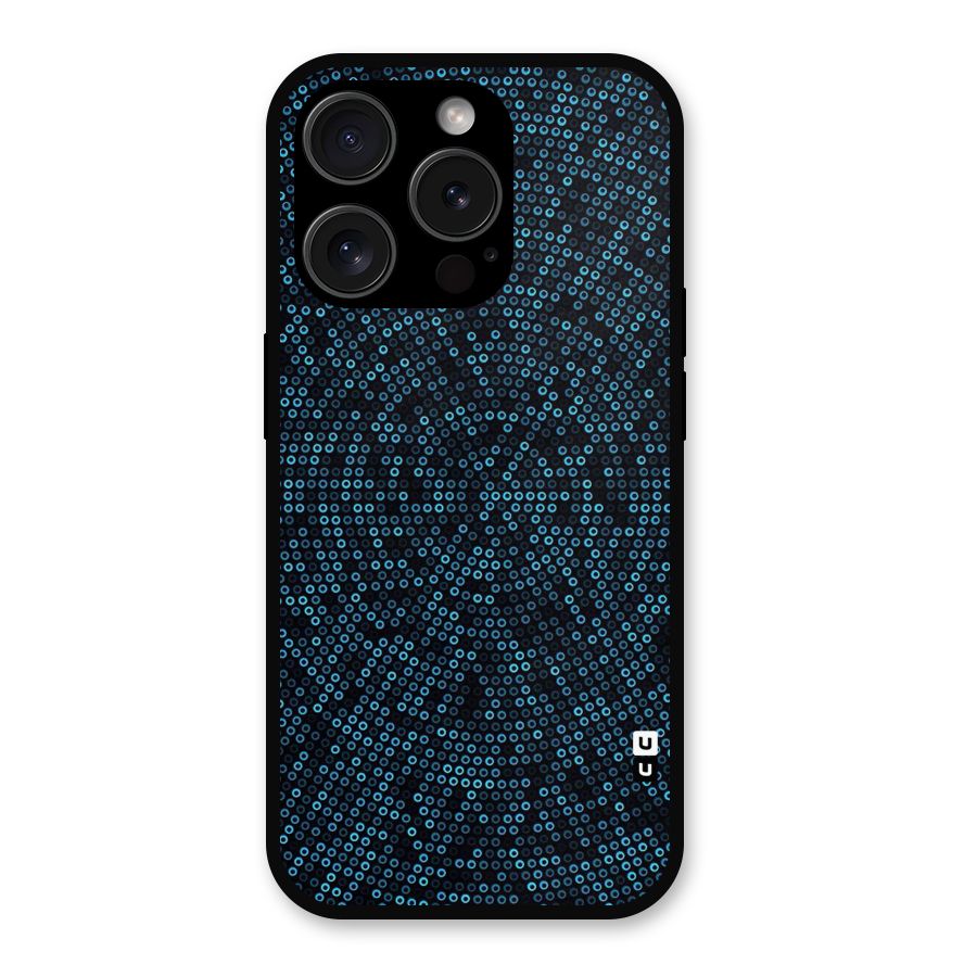 Blue Disco Lights Metal Back Case for iPhone 15 Pro