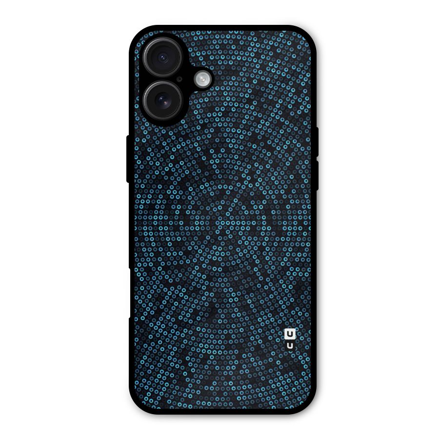 Blue Disco Lights Metal Back Case for iPhone 16 Plus