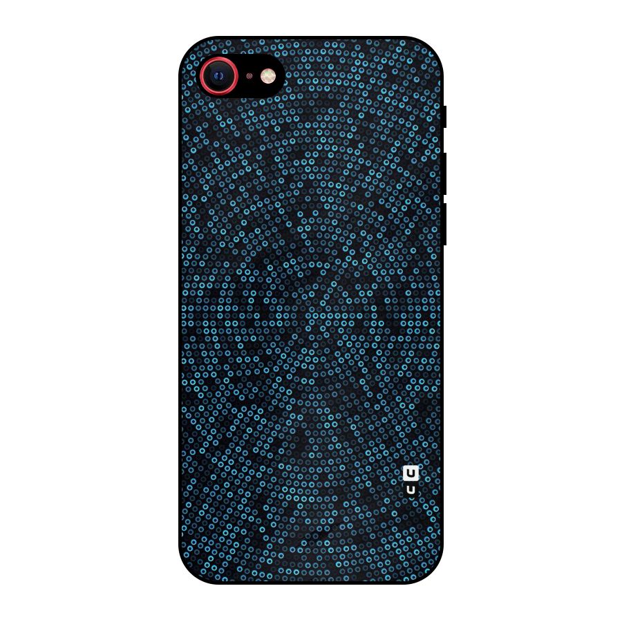Blue Disco Lights Metal Back Case for iPhone 8