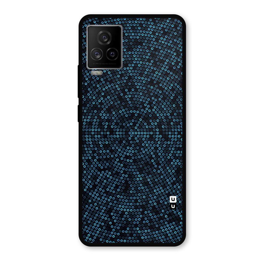 Blue Disco Lights Metal Back Case for iQOO 7 Legend 5G