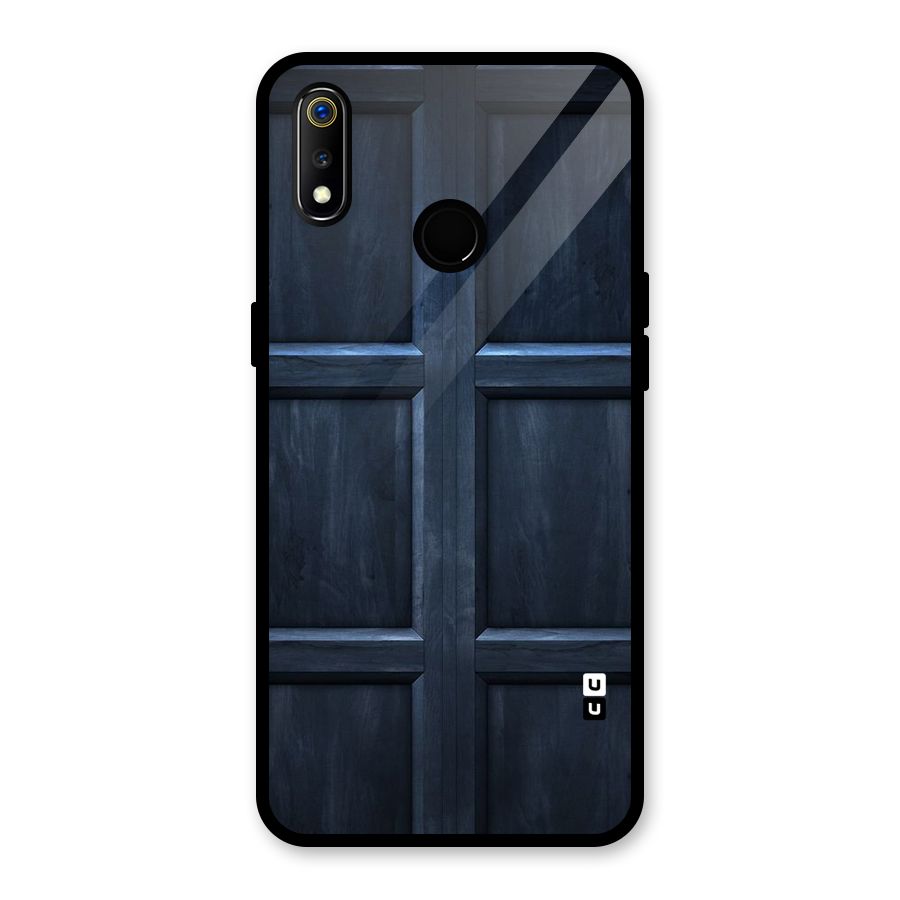 Blue Door Design Glass Back Case for Realme 3