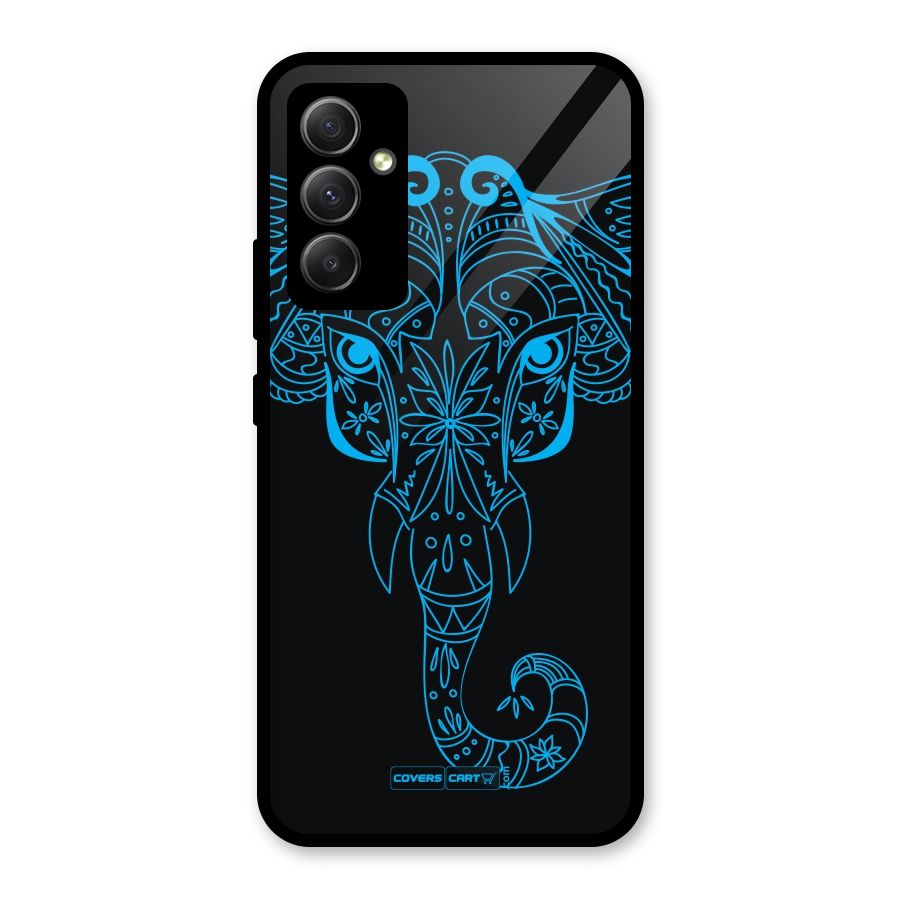 Blue Elephant Ethnic Glass Back Case for Galaxy A34