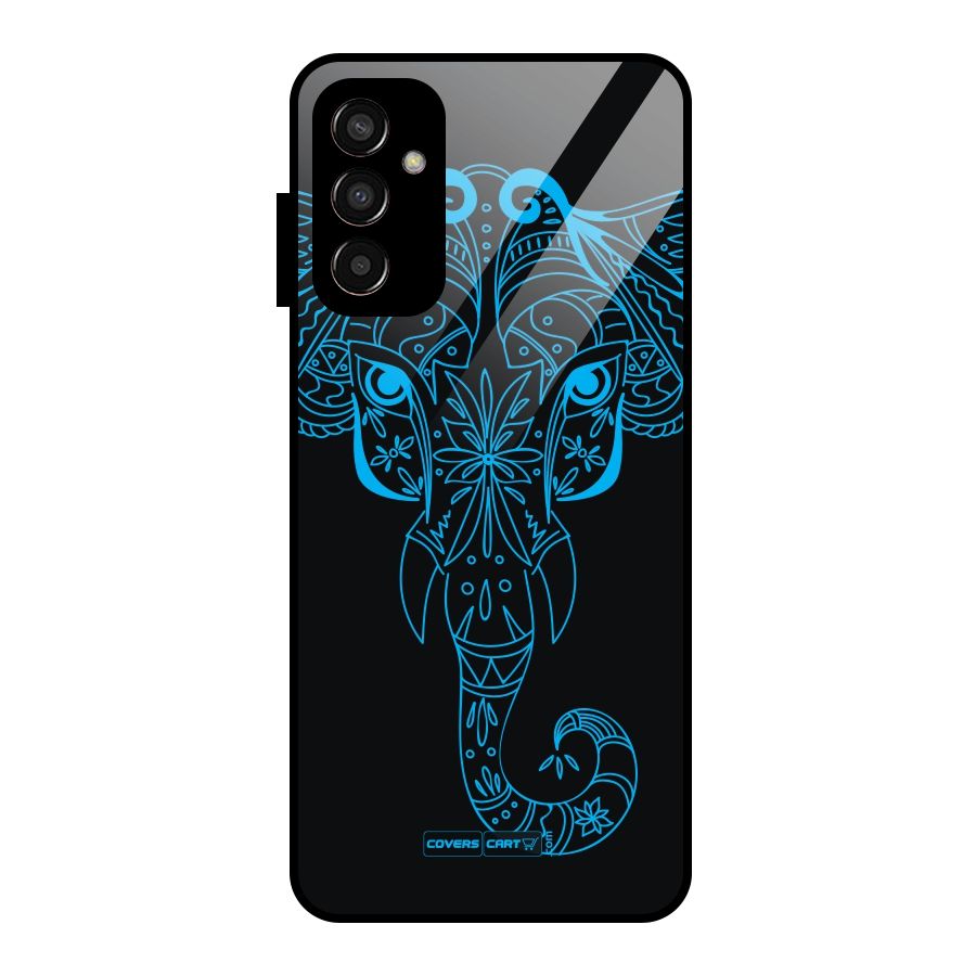 Blue Elephant Ethnic Glass Back Case for Galaxy F13