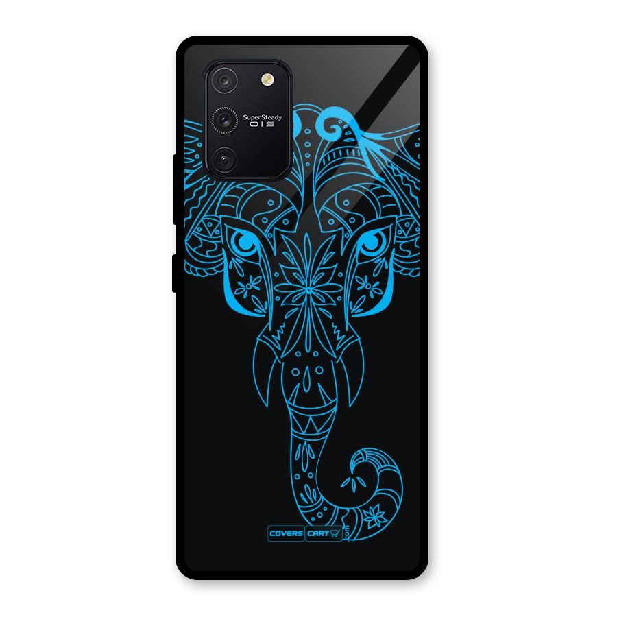 Blue Elephant Ethnic Glass Back Case for Galaxy S10 Lite