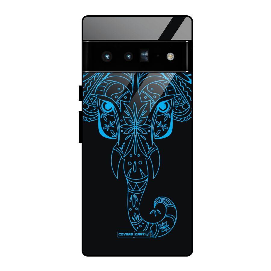 Blue Elephant Ethnic Glass Back Case for Google Pixel 6 Pro