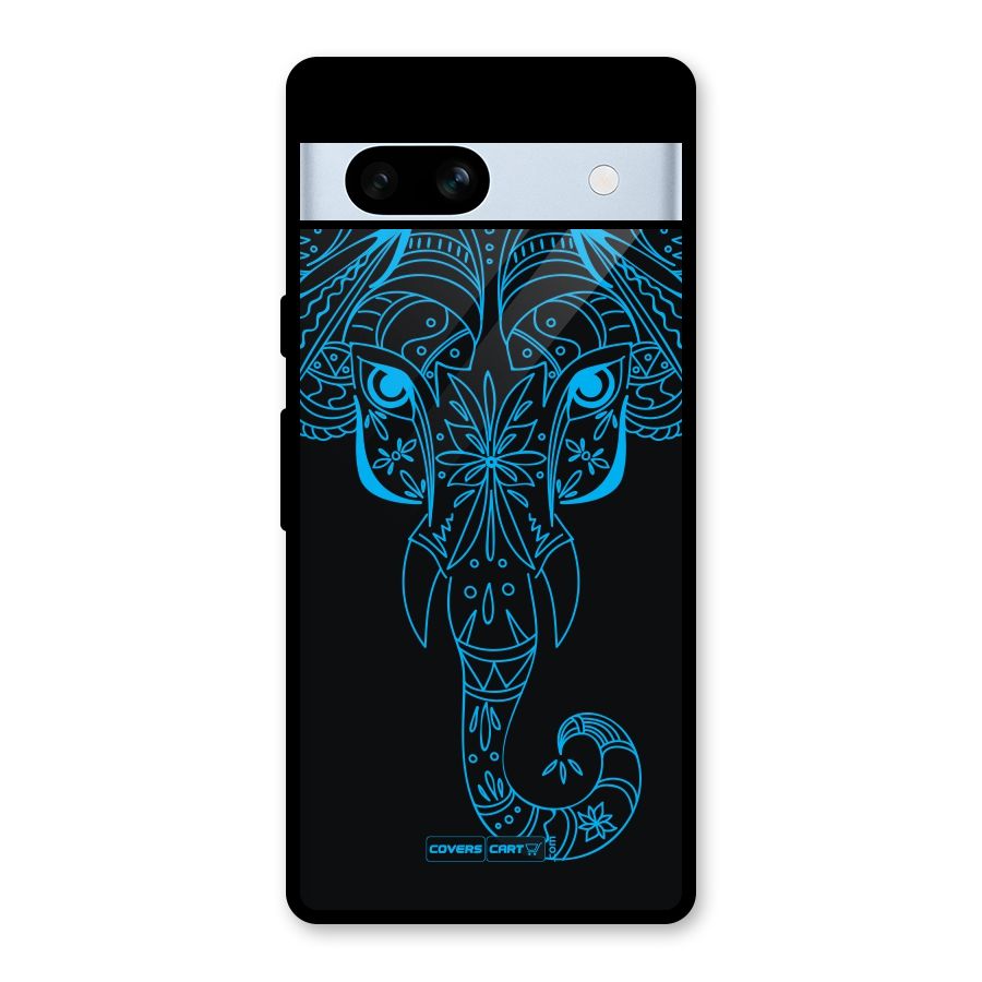 Blue Elephant Ethnic Glass Back Case for Google Pixel 7a