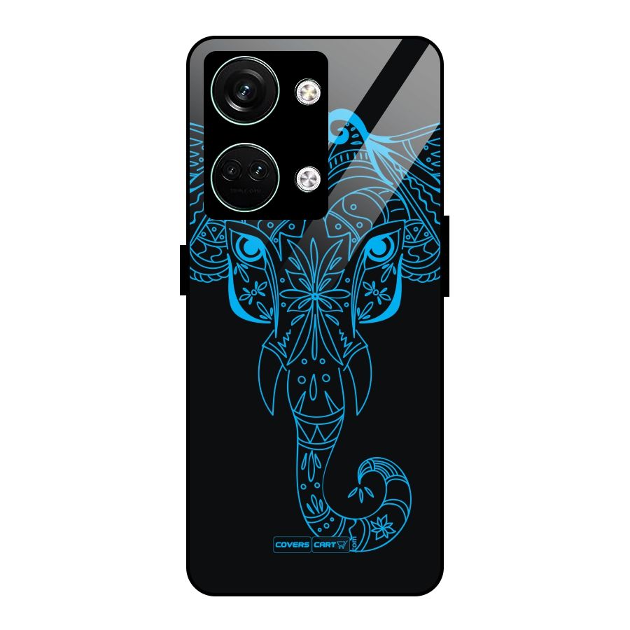 Blue Elephant Ethnic Glass Back Case for Oneplus Nord 3