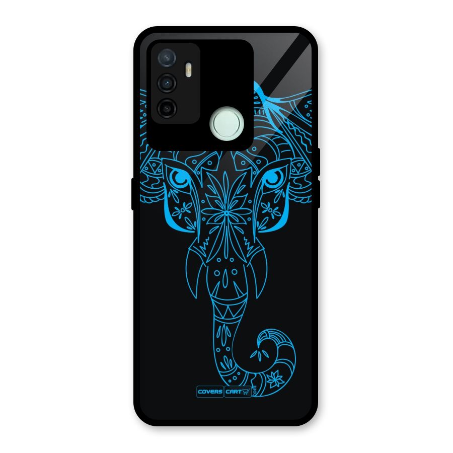 Blue Elephant Ethnic Glass Back Case for Oppo A53