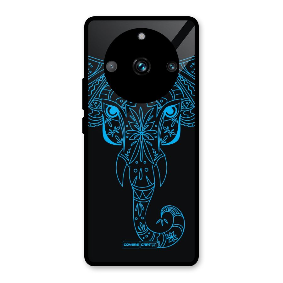 Blue Elephant Ethnic Glass Back Case for Realme 11 Pro