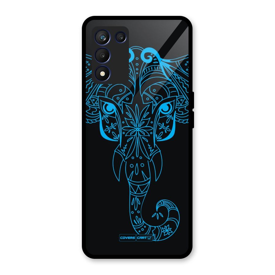 Blue Elephant Ethnic Glass Back Case for Realme 9 5G Speed