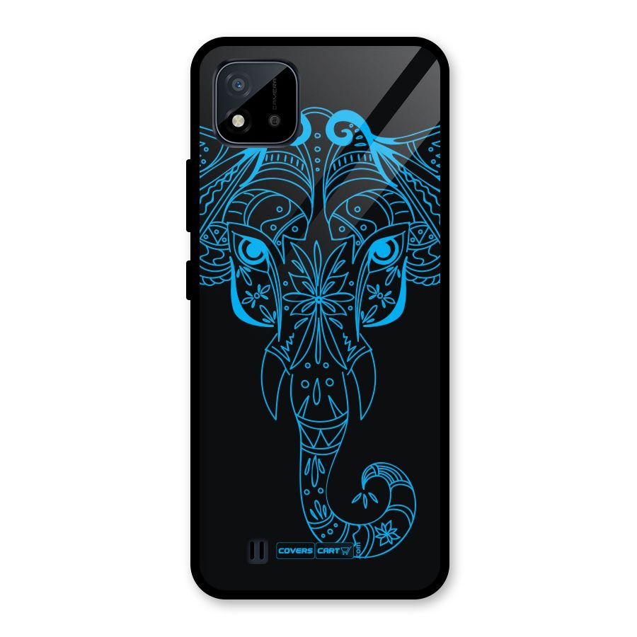 Blue Elephant Ethnic Glass Back Case for Realme C11 2021