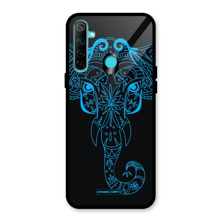 Blue Elephant Ethnic Glass Back Case for Realme Narzo 10