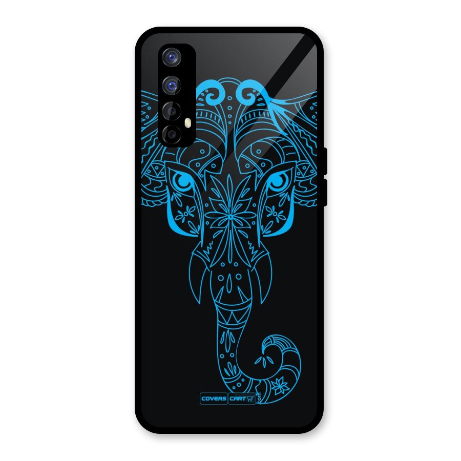 Blue Elephant Ethnic Glass Back Case for Realme Narzo 20 Pro