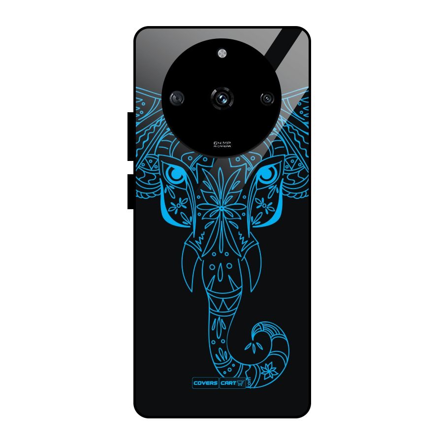 Blue Elephant Ethnic Glass Back Case for Realme Narzo 60 5G