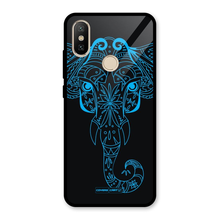Blue Elephant Ethnic Glass Back Case for Redmi A2