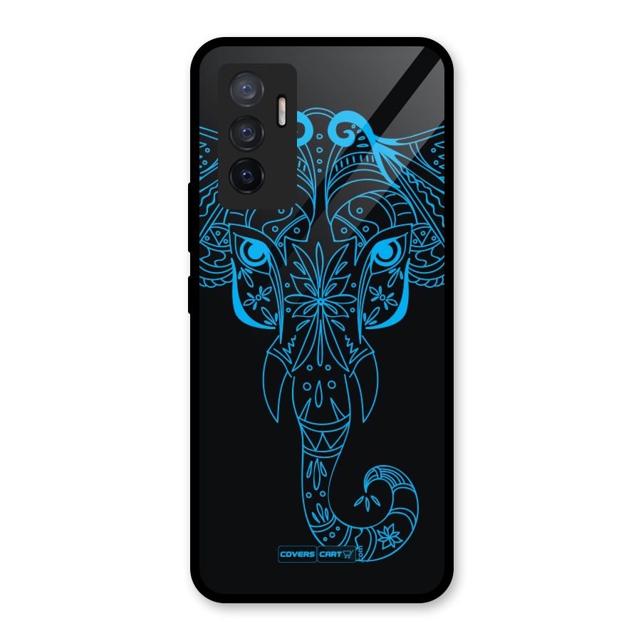 Blue Elephant Ethnic Glass Back Case for Vivo V23e