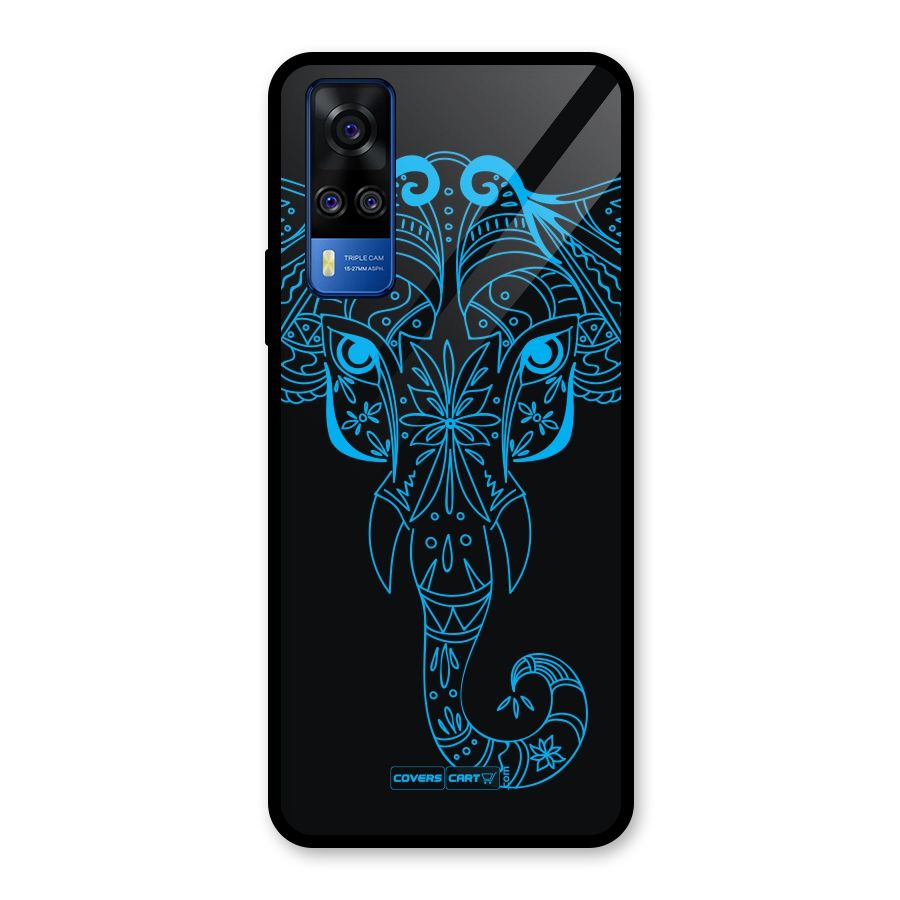 Blue Elephant Ethnic Glass Back Case for Vivo Y31
