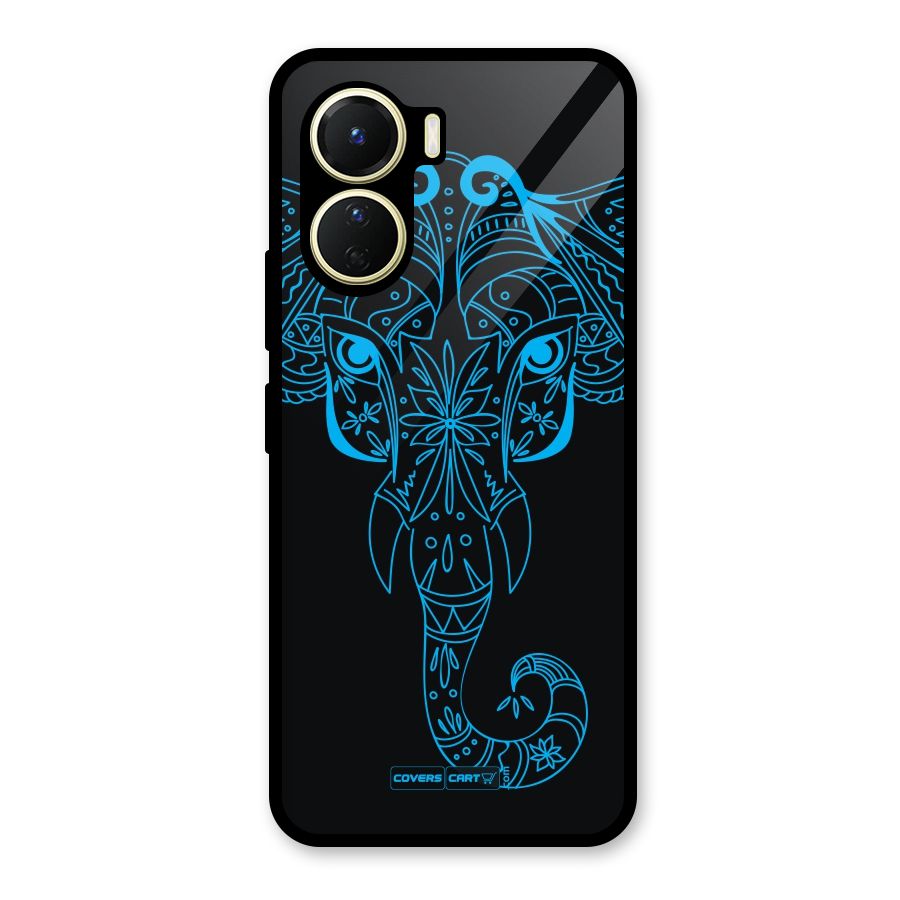 Blue Elephant Ethnic Glass Back Case for Vivo Y56