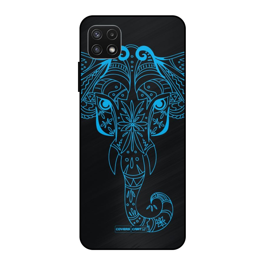 Blue Elephant Ethnic Metal Back Case for Galaxy A22 5G