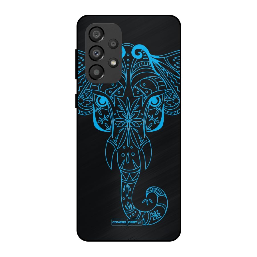 Blue Elephant Ethnic Metal Back Case for Galaxy A33 5G