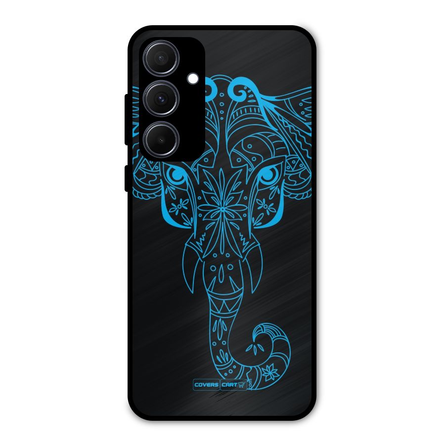 Blue Elephant Ethnic Metal Back Case for Galaxy A35