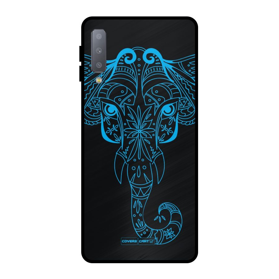 Blue Elephant Ethnic Metal Back Case for Galaxy A7 (2018)