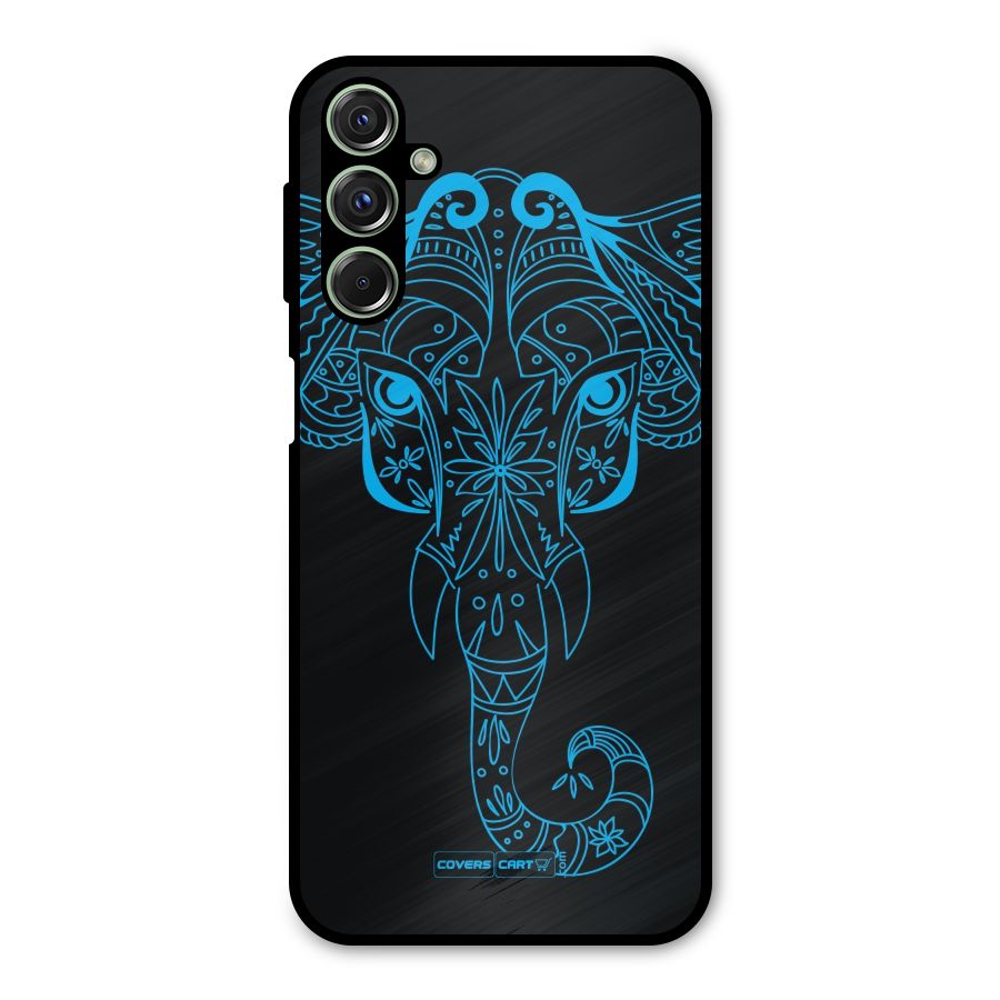 Blue Elephant Ethnic Metal Back Case for Galaxy F34