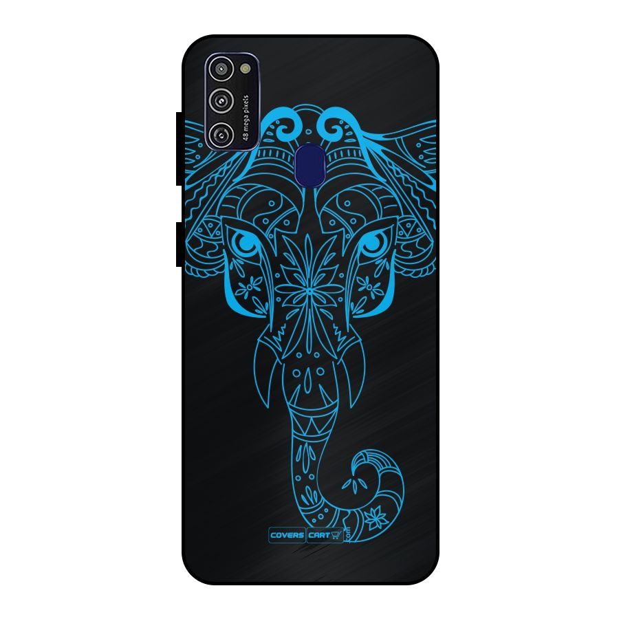 Blue Elephant Ethnic Metal Back Case for Galaxy M21