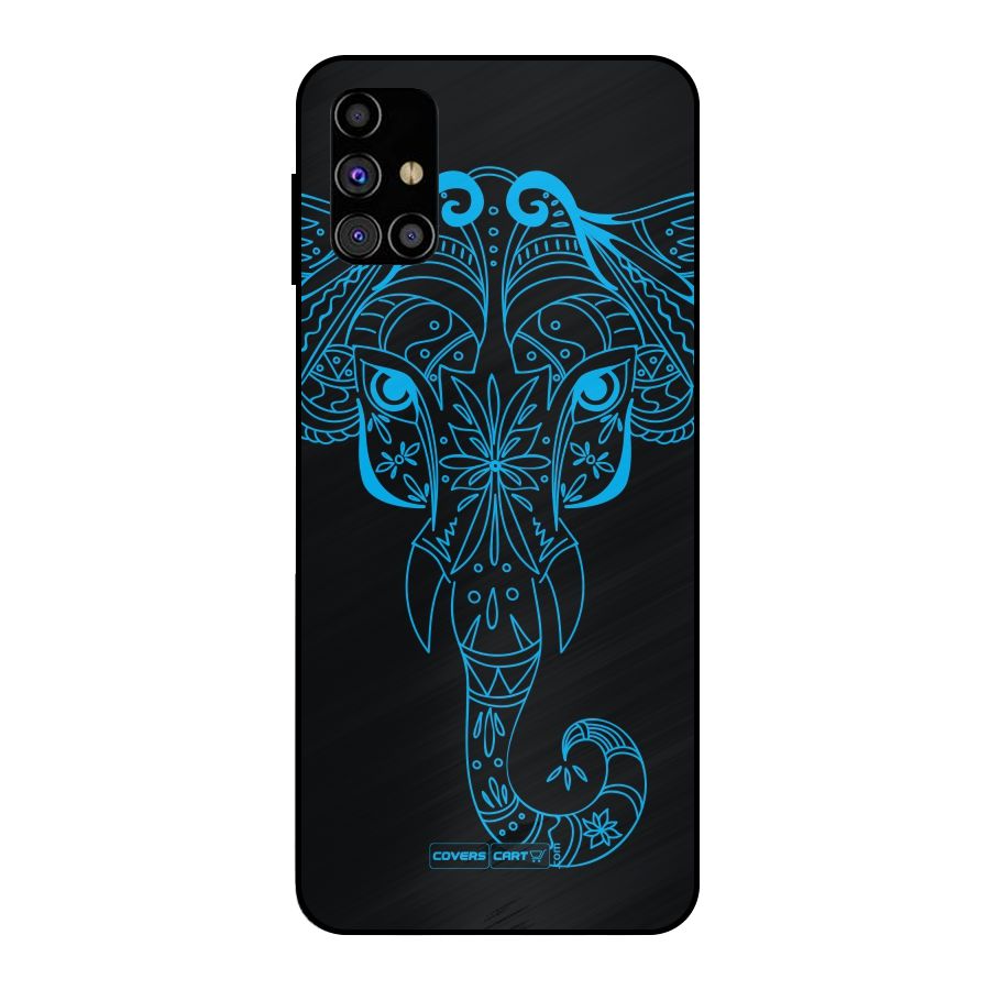 Blue Elephant Ethnic Metal Back Case for Galaxy M31s