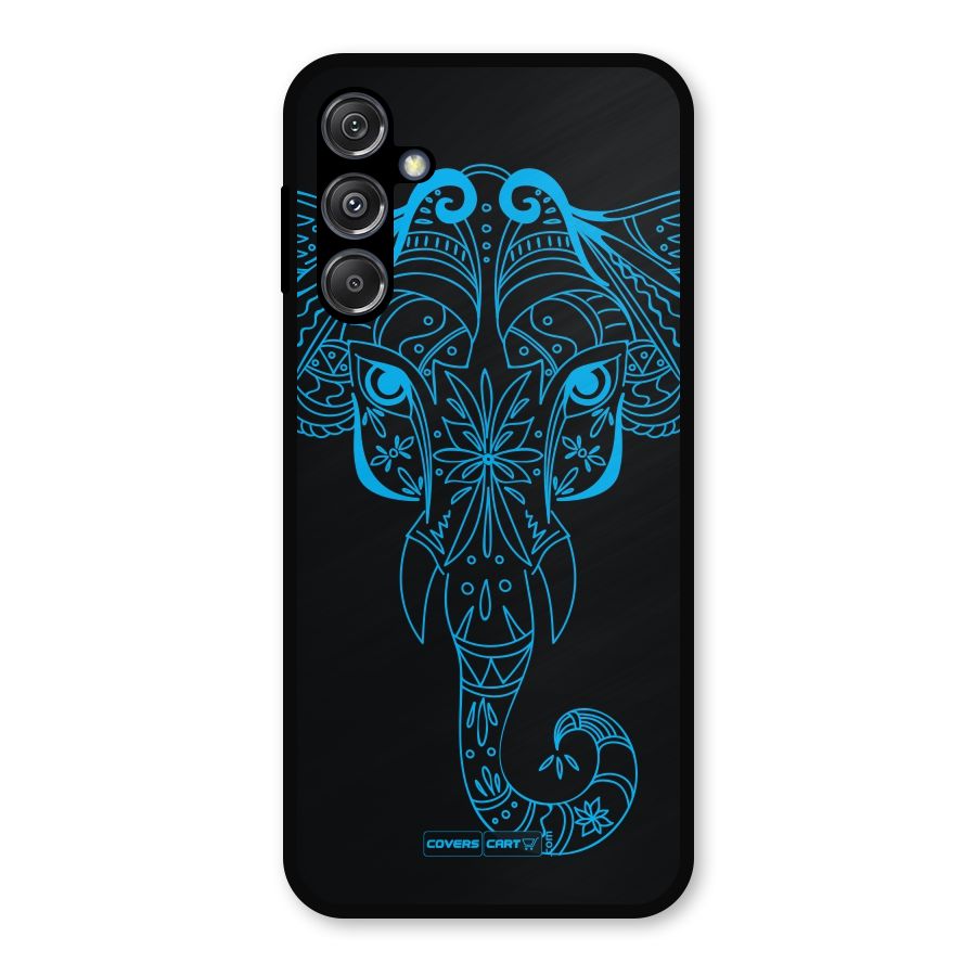 Blue Elephant Ethnic Metal Back Case for Galaxy M34 5G