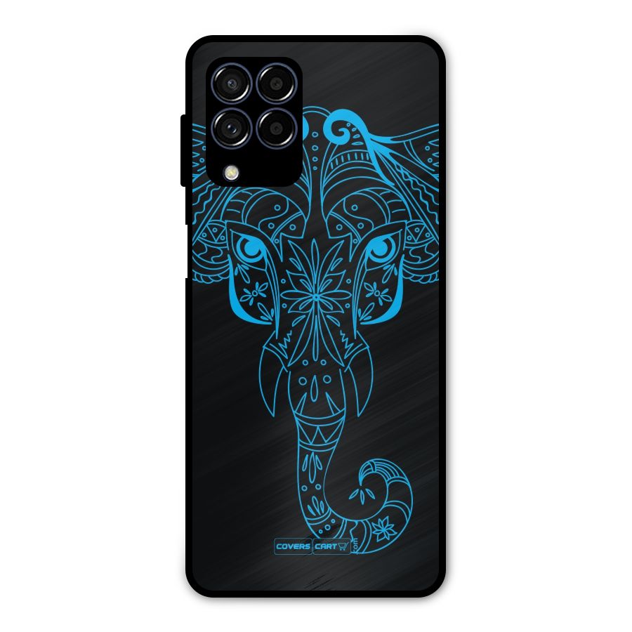 Blue Elephant Ethnic Metal Back Case for Galaxy M53 5G
