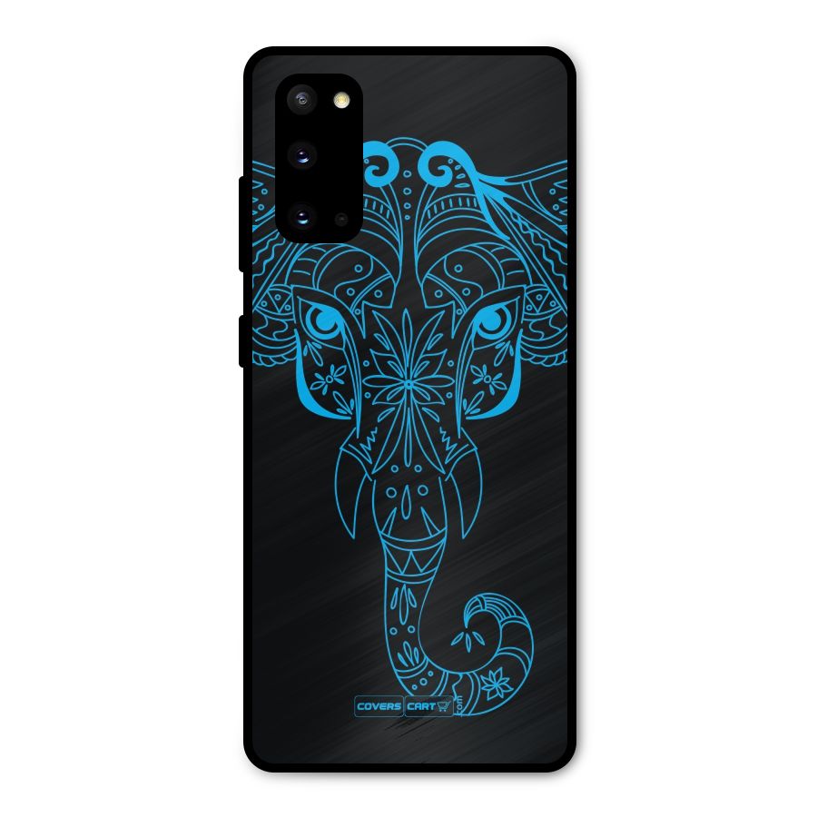 Blue Elephant Ethnic Metal Back Case for Galaxy S20