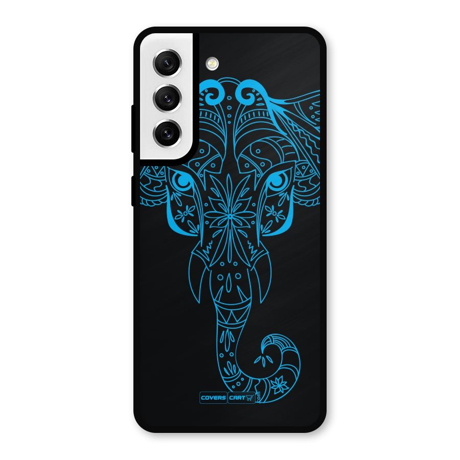 Blue Elephant Ethnic Metal Back Case for Galaxy S21 FE 5G