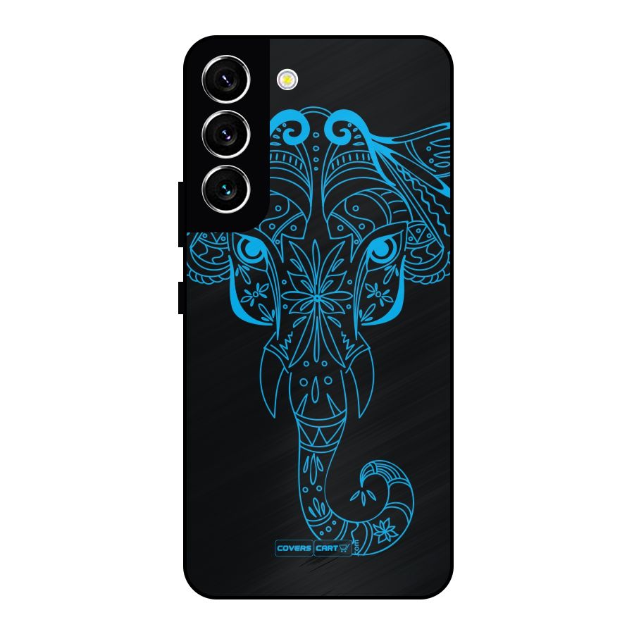 Blue Elephant Ethnic Metal Back Case for Galaxy S22 5G