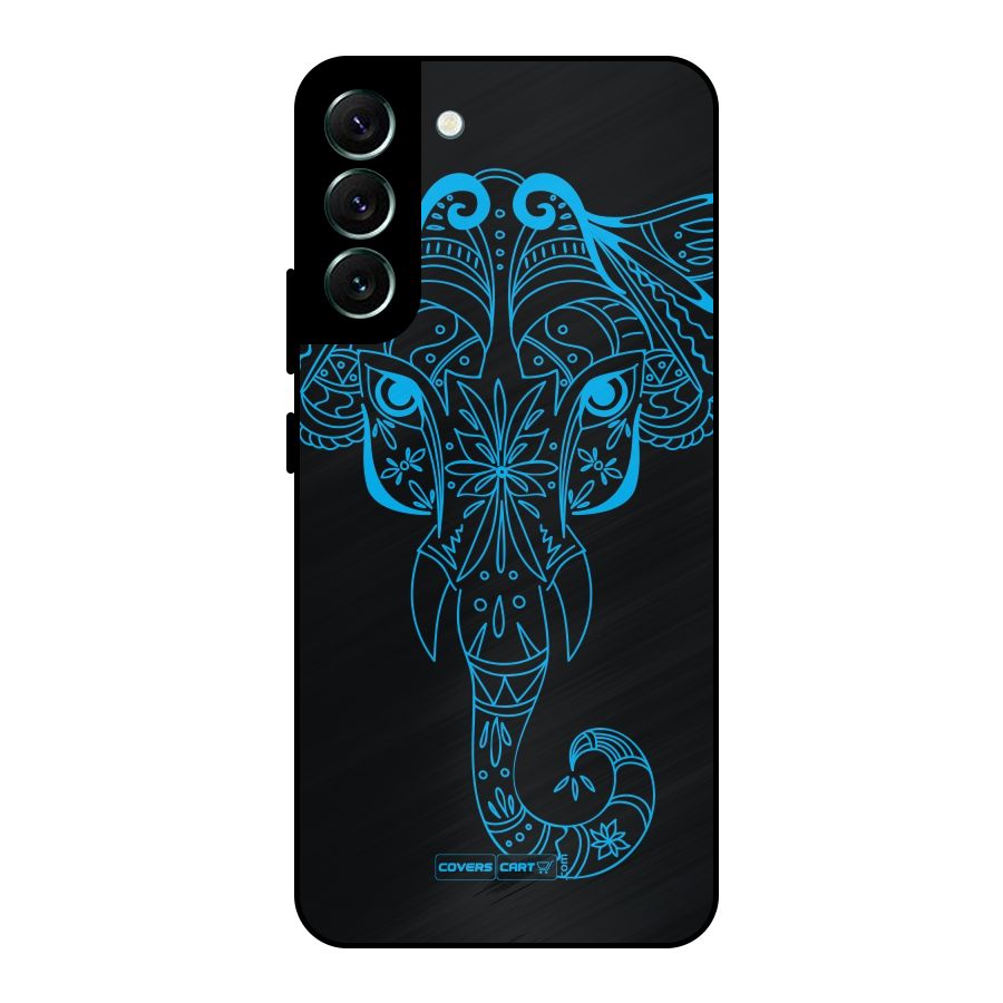 Blue Elephant Ethnic Metal Back Case for Galaxy S22 Plus 5G